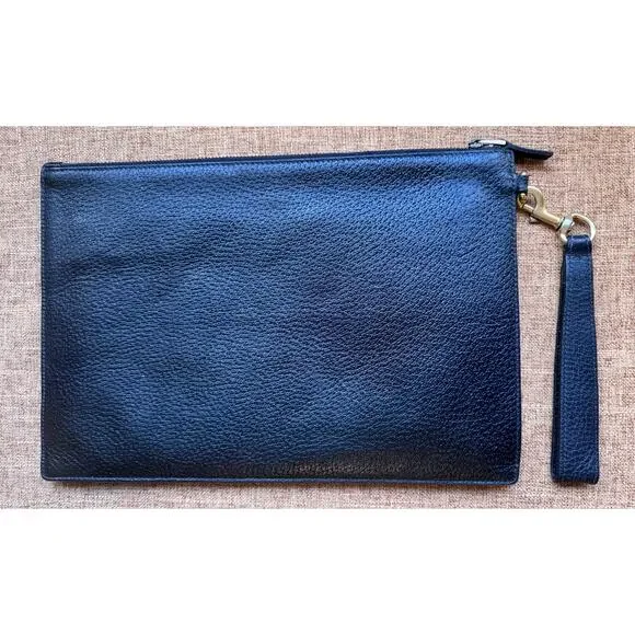 Auth. Gucci GG Marmont Black Leather Pouch Clutch - Picture 3 of 16